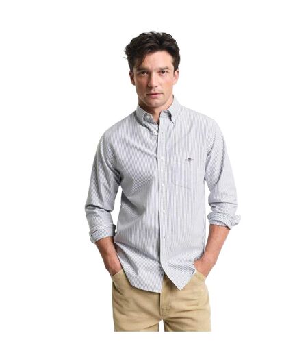 Mens Classic Stripe Detail Oxford Button-down Shirt Persian Blue Gant