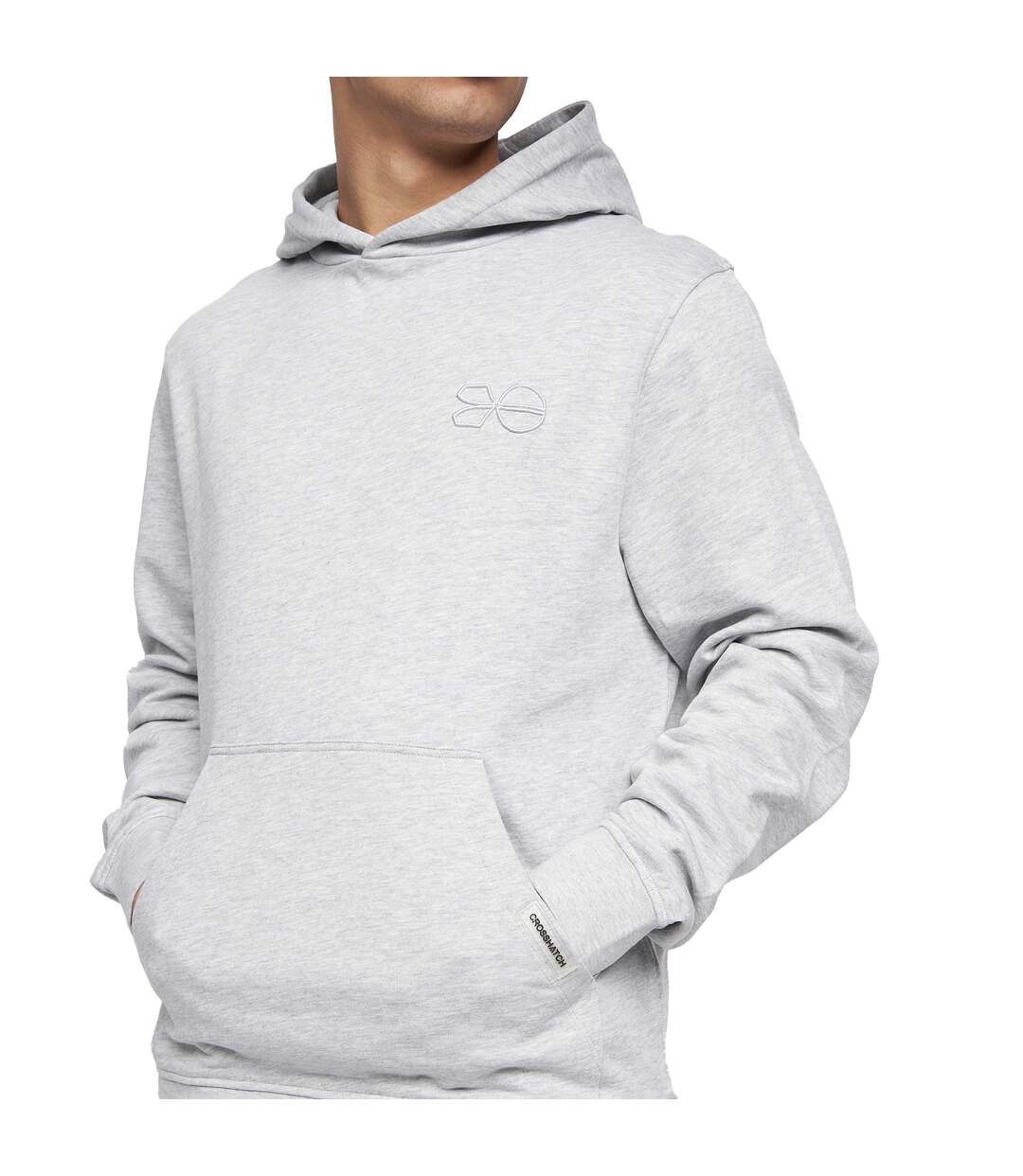 Sweat à capuche emmson homme gris chiné Crosshatch-4