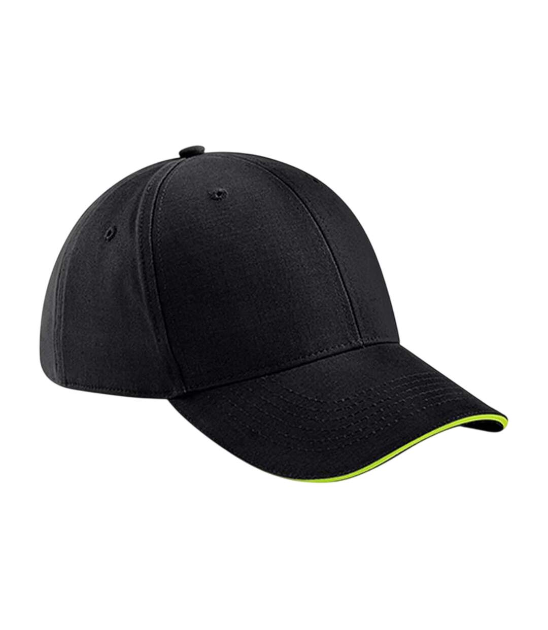 Casquette Motif/style 6 Panneaux Athleisure Noir Vert Clair Beechfield-1