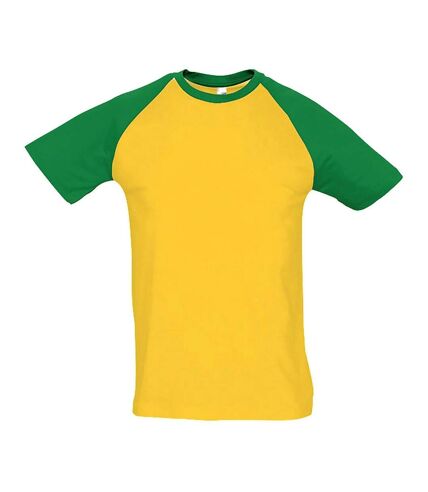 T-shirt bicolore pour homme - 11190 - jaune et vert