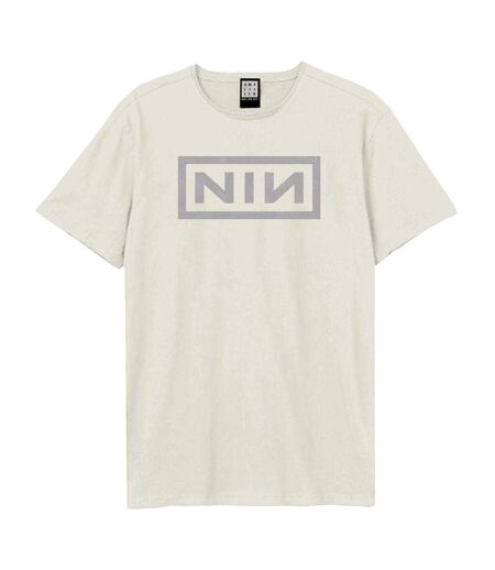 T-shirt Motif/style Nin White Logo Adulte Vieux Blanc Amplified