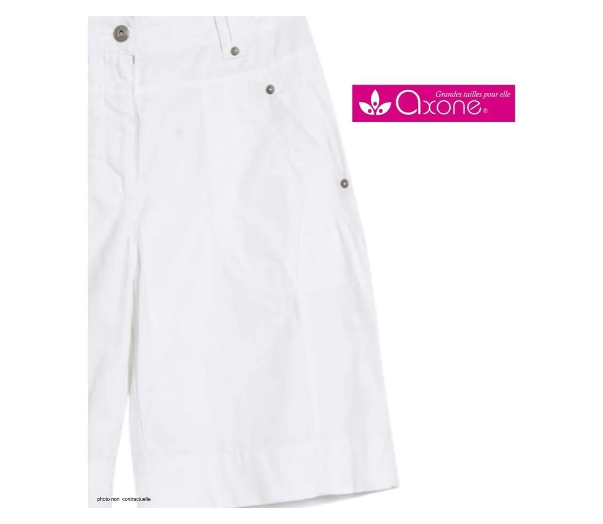 AXONE ARI1 - Bermuda blanc en coton et polyester : le chic estival infroissable-4