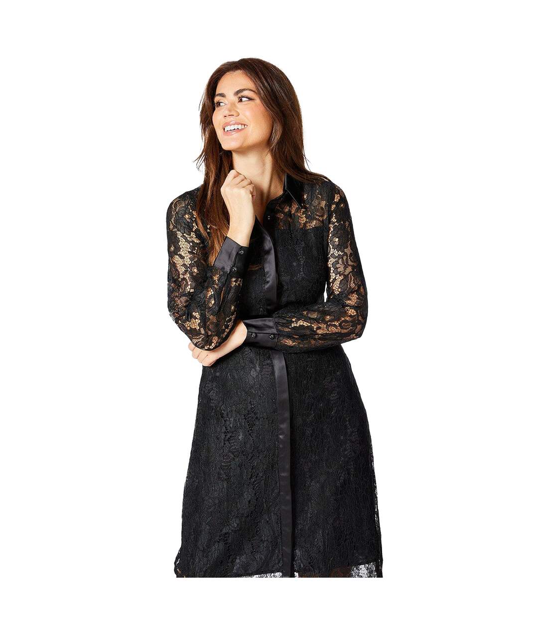 Womens/ladies lace shirt dress black Principles-3