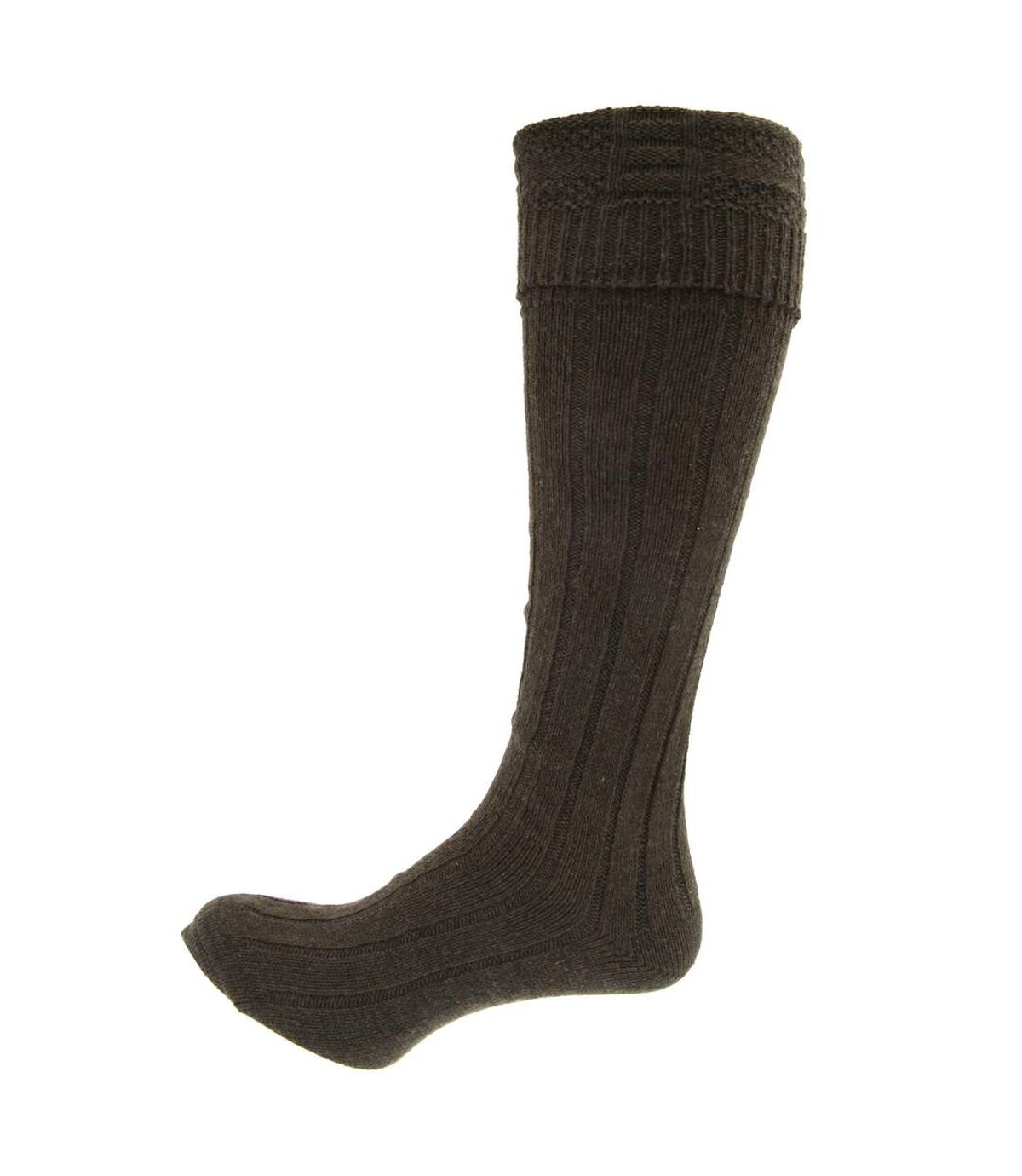 Mens Scottish Highland Wear Wool Kilt Hose Socks (1 Pair) (Khaki) - UTMB442
