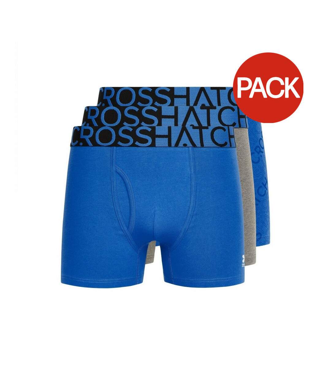 Pack Of 3  Mens Typan Boxer Shorts  Blue Crosshatch-1