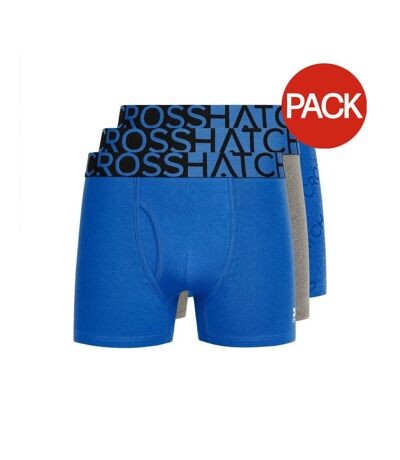 Pack Of 3  Mens Typan Boxer Shorts  Blue Crosshatch