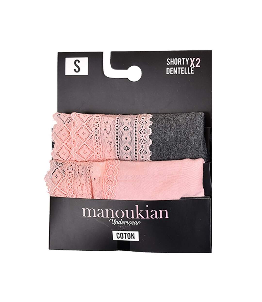 Culottes Femme MANOUKIAN Underwear Confort Qualité supérieure Pack de 2 MANOUKIAN Dentelle Rose Gris-2