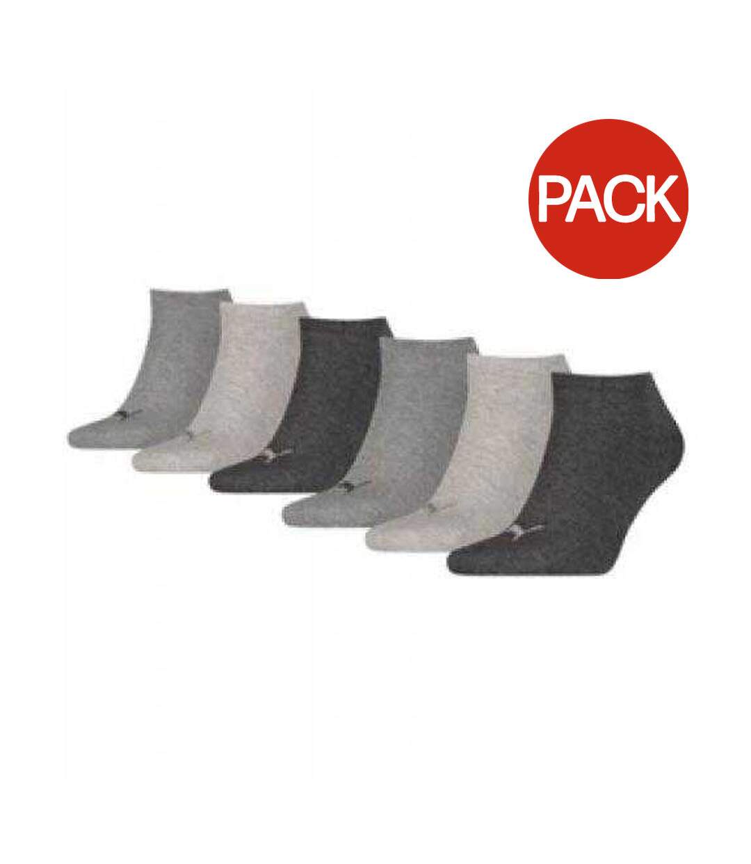 Lot De 6  Socquettes Adulte Gris Noir Gris Foncé Puma-1