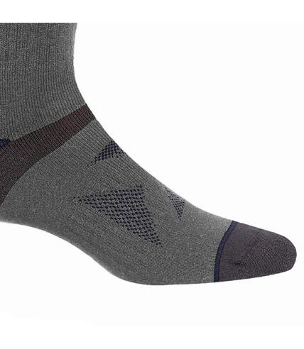 Pack of 2  Unisex adult wool hiking boot socks  briar grey/navy Regatta