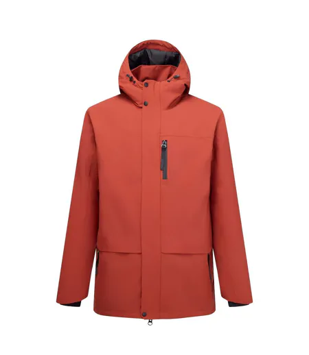 Veste Imperméable Et Isolante À Capuche Ajustable Motif/style Uni Baylon Homme Orange Rouge Regatta
