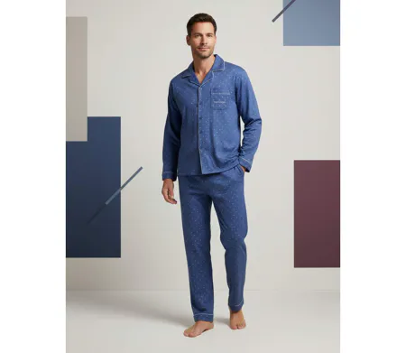 Pyjama Homme Hiver Polaire boutonné C2529
