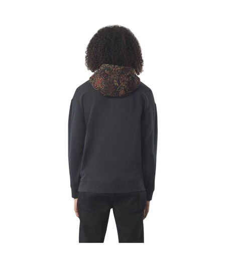 Mens Parthian Cotton Blend Drawstring Hoodie Black Pretty Green