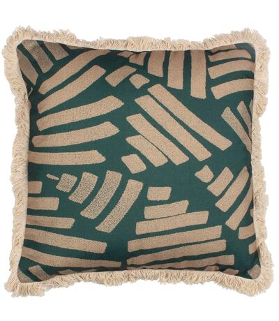 Oromo fringe cushion cover 45cm x 45cm green Paoletti