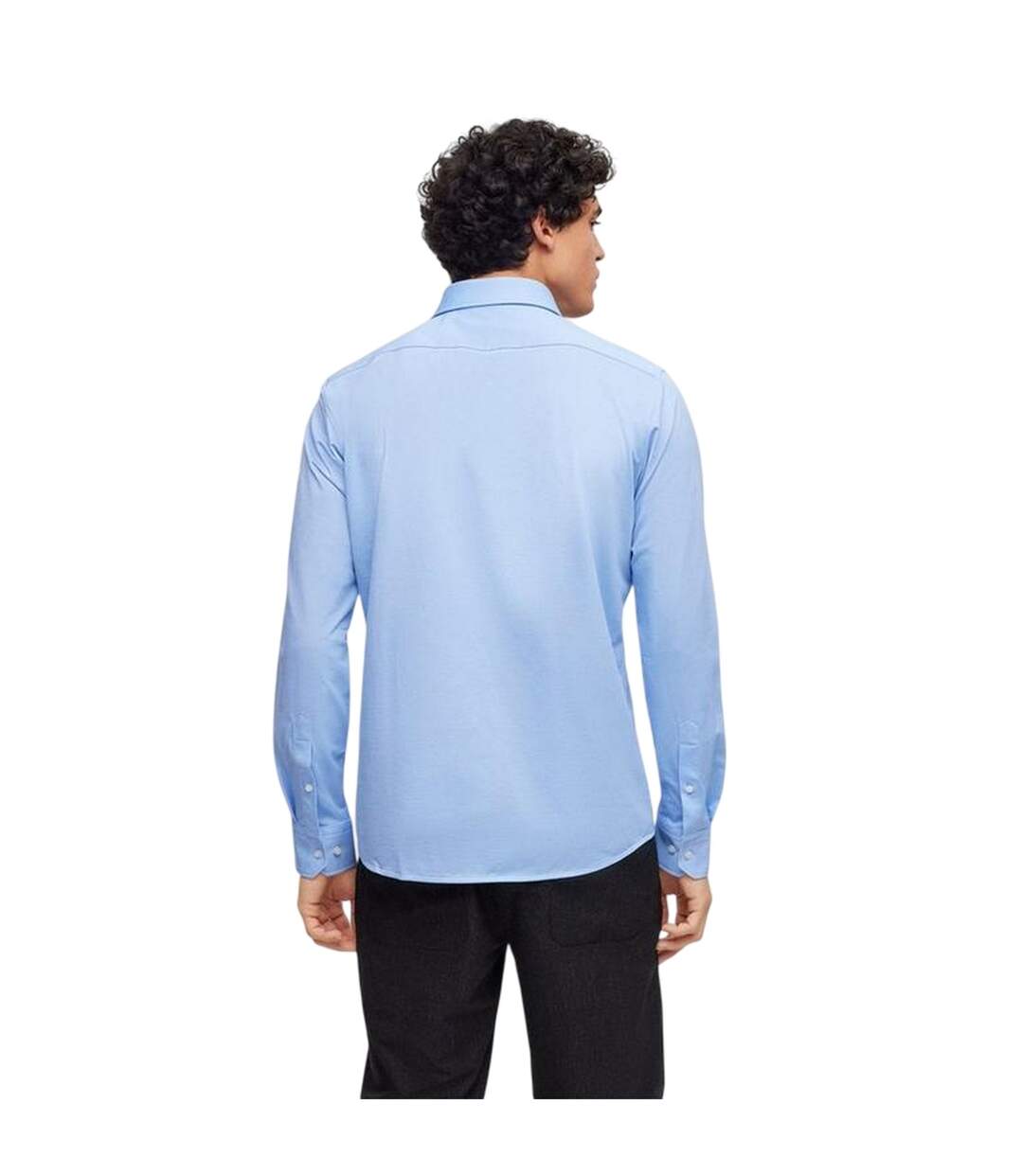 Mens Jo Embroidered Long-sleeved Button-down Shirt Sky Boss-3