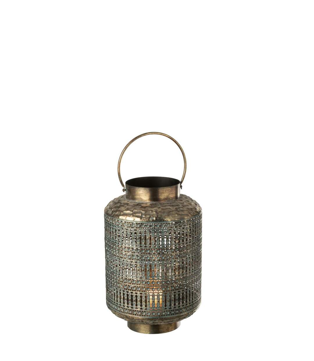 Lanterne Cylindrique en Métal Antique 44cm Bronze-2
