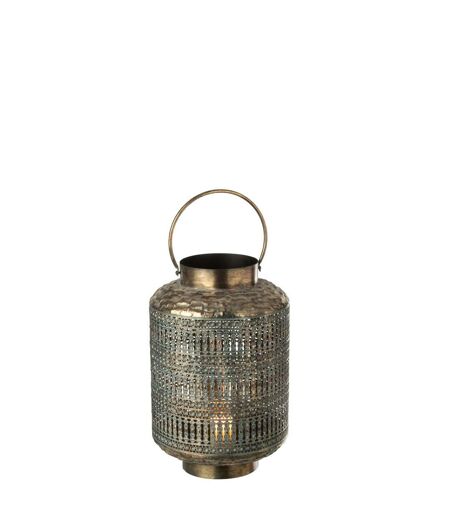 Lanterne Cylindrique en Métal Antique 44cm Bronze