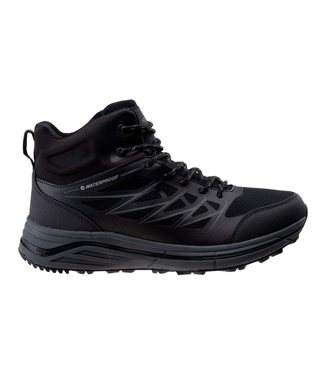 Mens Hewila Waterproof Mid Cut Walking Shoes Black Hi-Tec-3