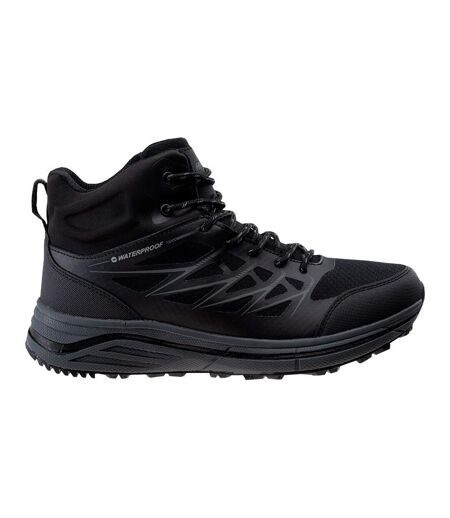 Mens Hewila Waterproof Mid Cut Walking Shoes Black Hi-Tec