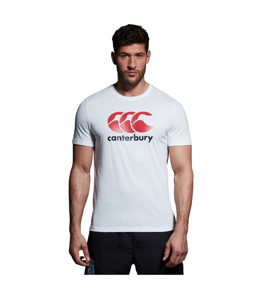 Mens Logo Cotton Blend T-shirt White Canterbury-4