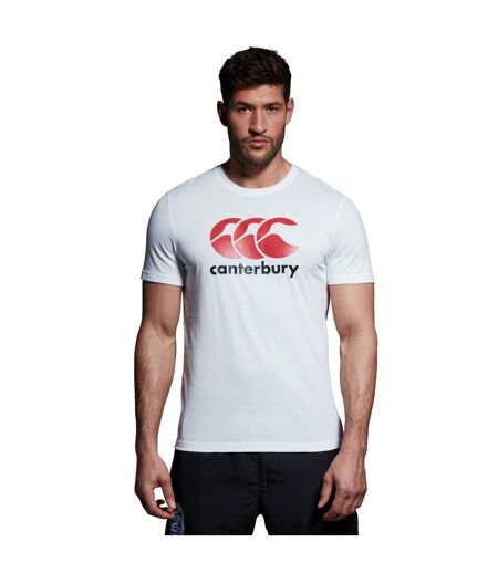 Mens Logo Cotton Blend T-shirt White Canterbury