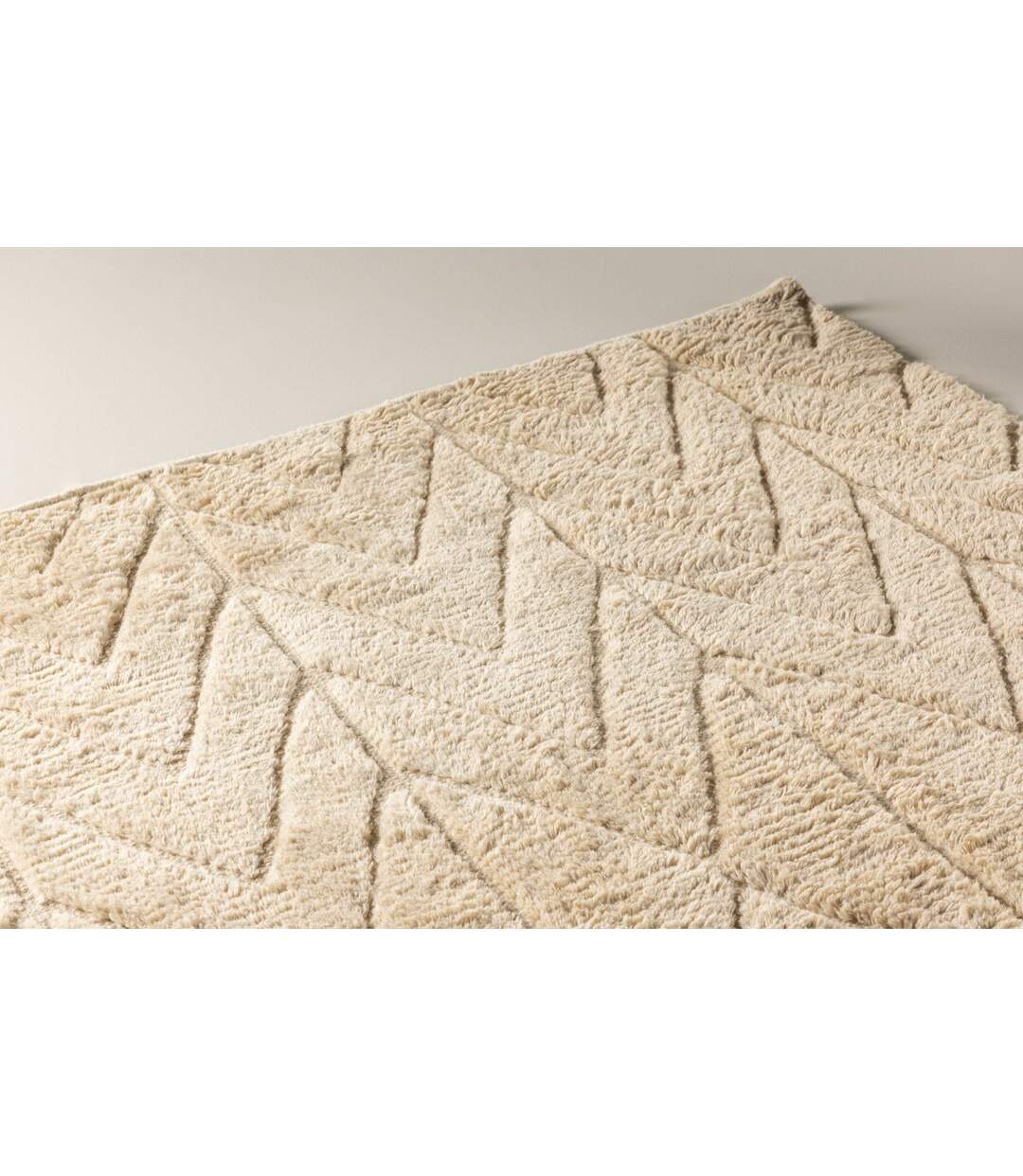 Tapis Déco en Laine Zoe 200x300cm Beige-5