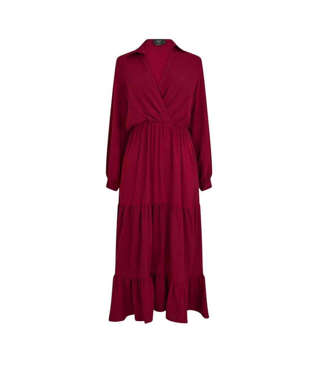 Robe Portefeuille Manches Longues Femme Bordeaux AX Paris-2