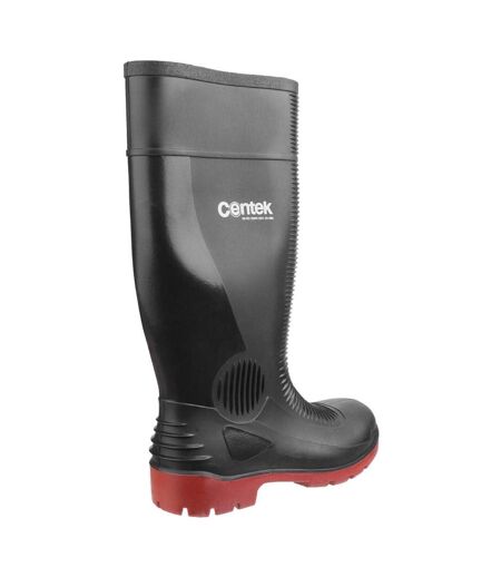 Centek Unisex FS338 Compactor Waterproof Safety Wellington Boots (Black/Red) - UTFS3734