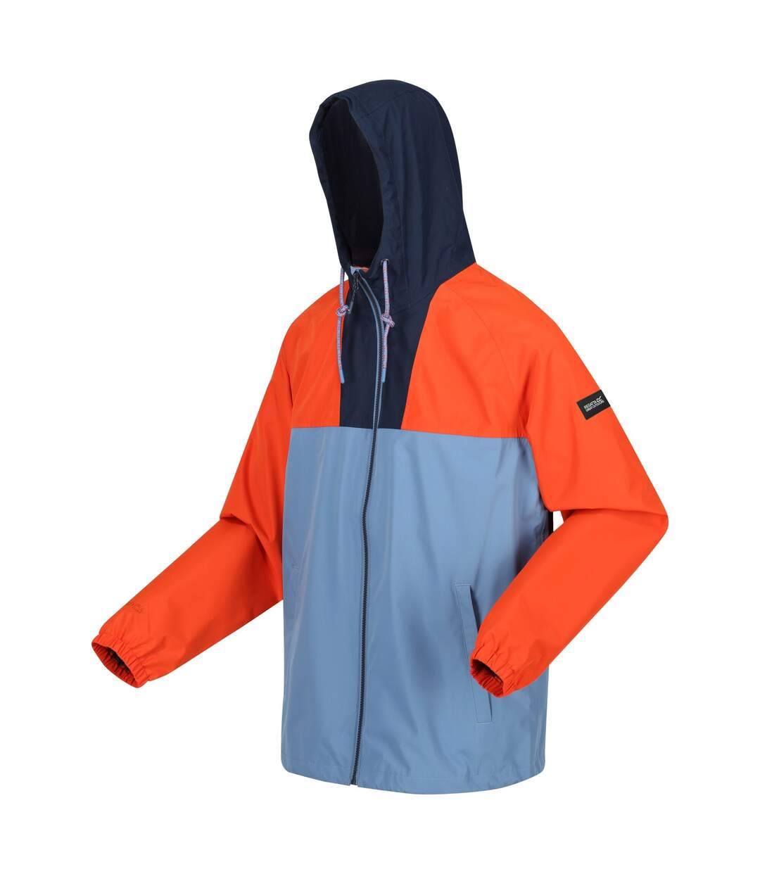 Mens Belcastel Waterproof Jacket Rusty Orange Coronet Blue Navy Regatta-3