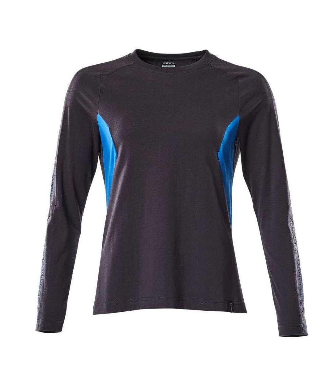 Womens/ladies Accelerate Long-sleeved T-shirt Dark Navy Azure Blue Mascot-1
