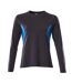 Womens/ladies Accelerate Long-sleeved T-shirt Dark Navy Azure Blue Mascot-1