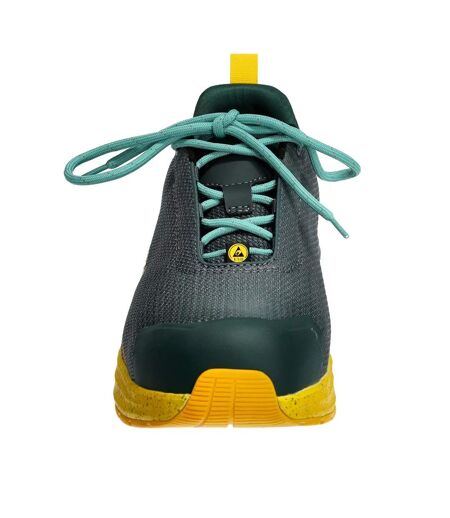 Womens/ladies Footwear Customised Safety Shoes Forest Green Sunflower Yellow Mascot
