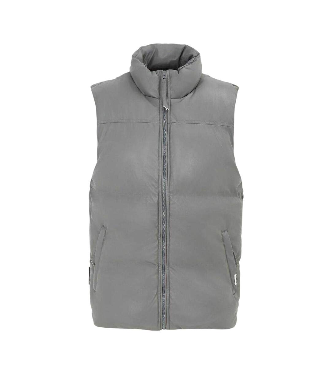 Mens Pu Padded Gilet Dark Grey Firetrap-1