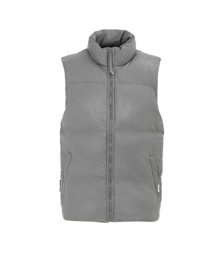 Mens Pu Padded Gilet Dark Grey Firetrap