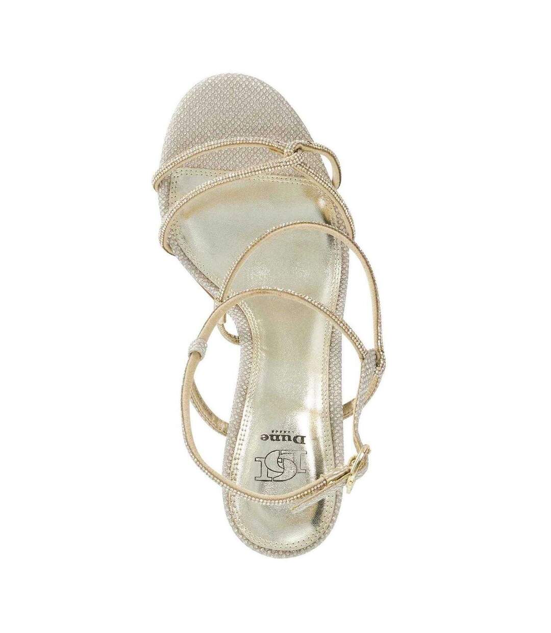 Womens/ladies Milos Strappy Formal Sandals Gold Dune London-3