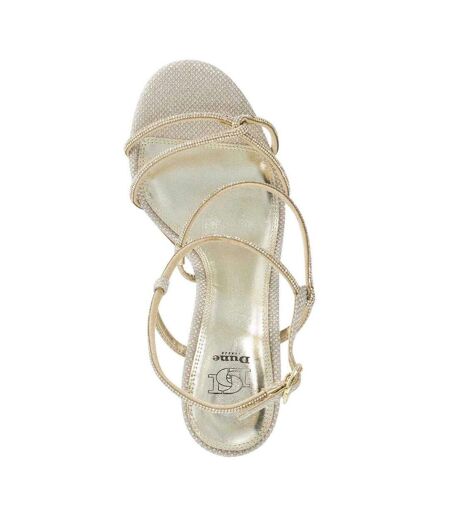 Womens/ladies Milos Strappy Formal Sandals Gold Dune London