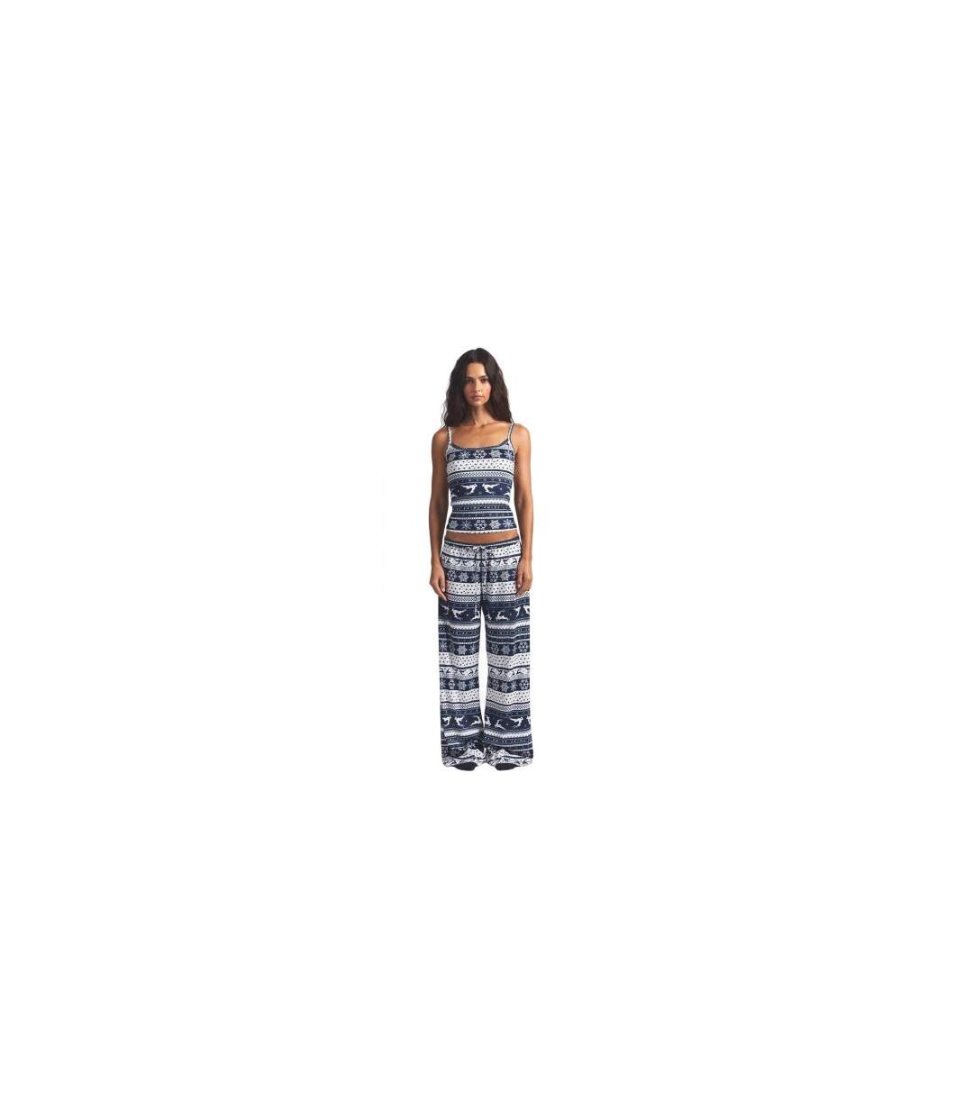 Bas De Pyjama Motif/style Renne Femme Bleu Marine Skims-1