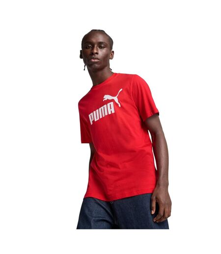 T-shirt Style Logo Ess No.1 Homme Rouge Puma