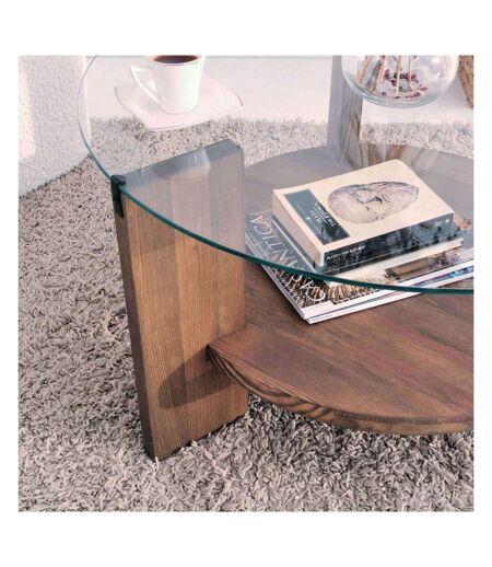 Table basse en bois et verre Mondo