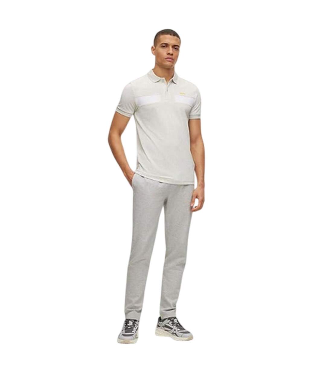 Polo Paule Homme Gris Clair Gris Pastel Boss-1