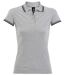 Polo femme - 00578 - gris et bleu marine