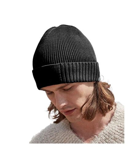 Beechfield Unisex Adult Natural Cotton Engineered Patch Beanie (Black) - UTPC5545