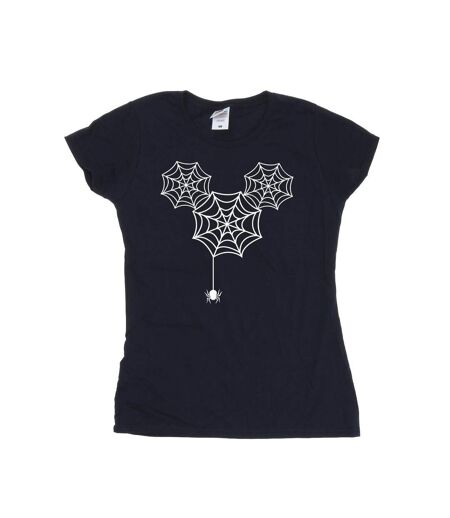 Disney Femme/Les femmes - T-shirt en coton avec tête de toile d'araignée Mickey Mouse (Bleu marine) - UTBI33529