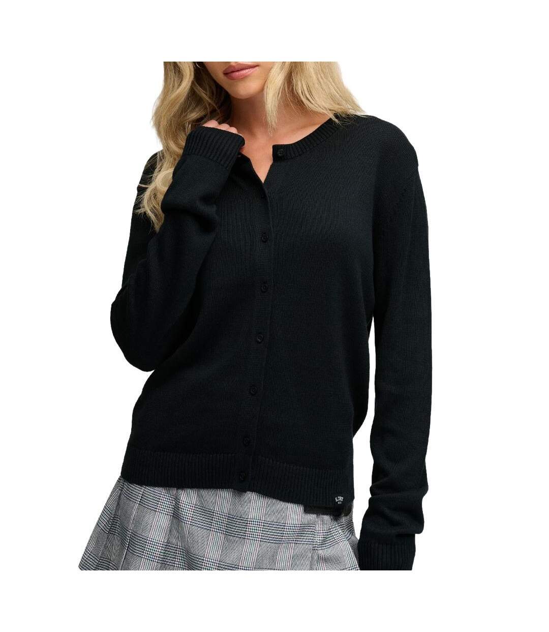 Gilet en maille marine femme superdry slouchy-1