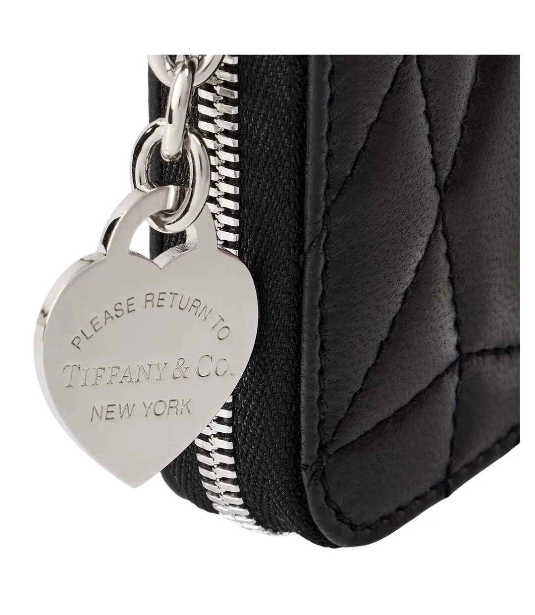 Womens/ladies Keyring Leather Coin Purse One Size Black Tiffany & Co-3
