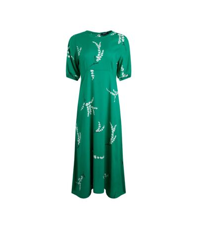 Womens/ladies everly printed eco viscose dress evergreen Weird Fish