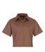 Short Sleeve Poplin Blouse / Plain Work Shirt Brown Premier-2