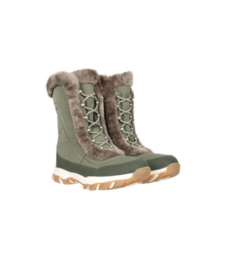 Womens/ladies ohio snow boots khaki green Mountain Warehouse