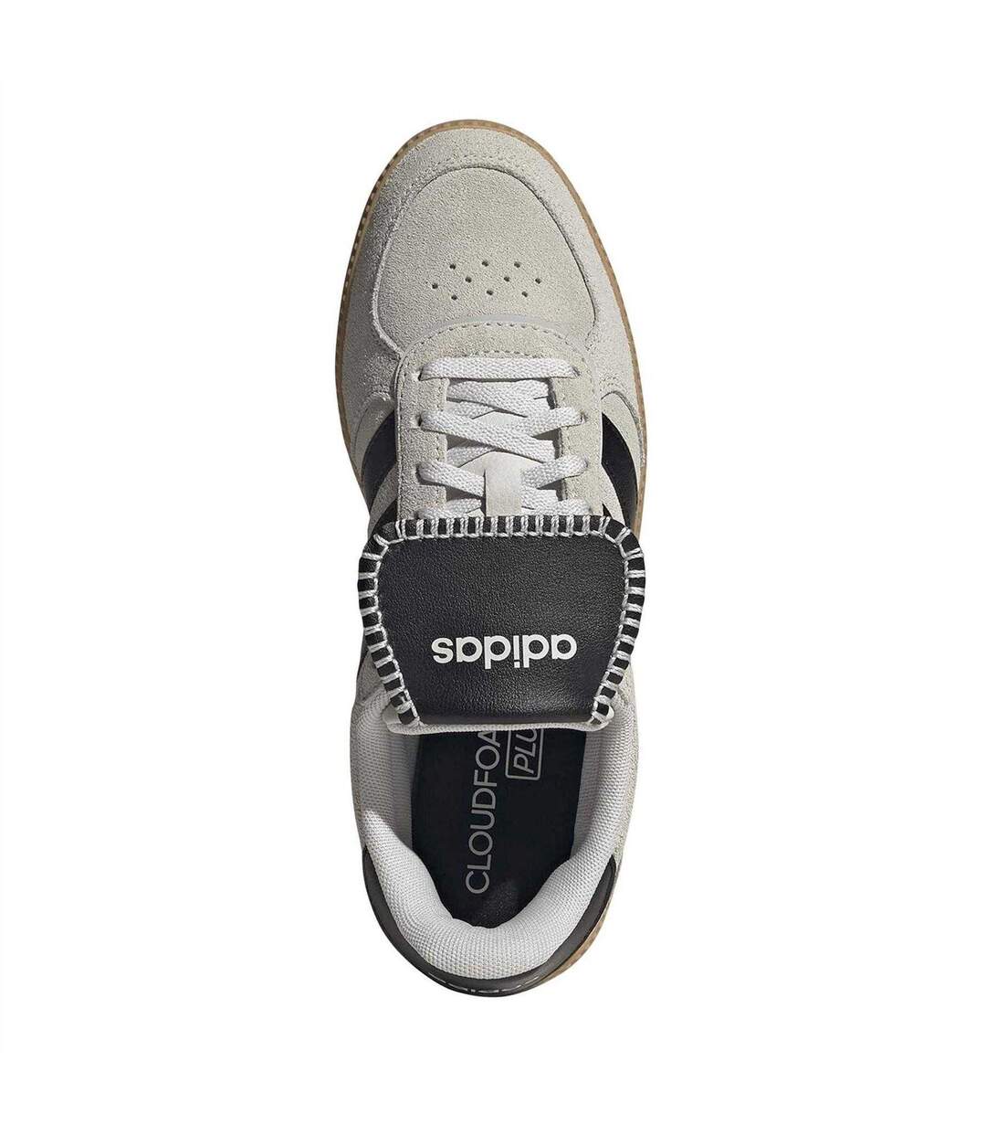 Womens/ladies 3 Stripes Suede Trainers Grey White Gum Adidas-4