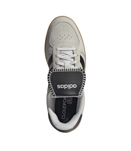 Womens/ladies 3 Stripes Suede Trainers Grey White Gum Adidas