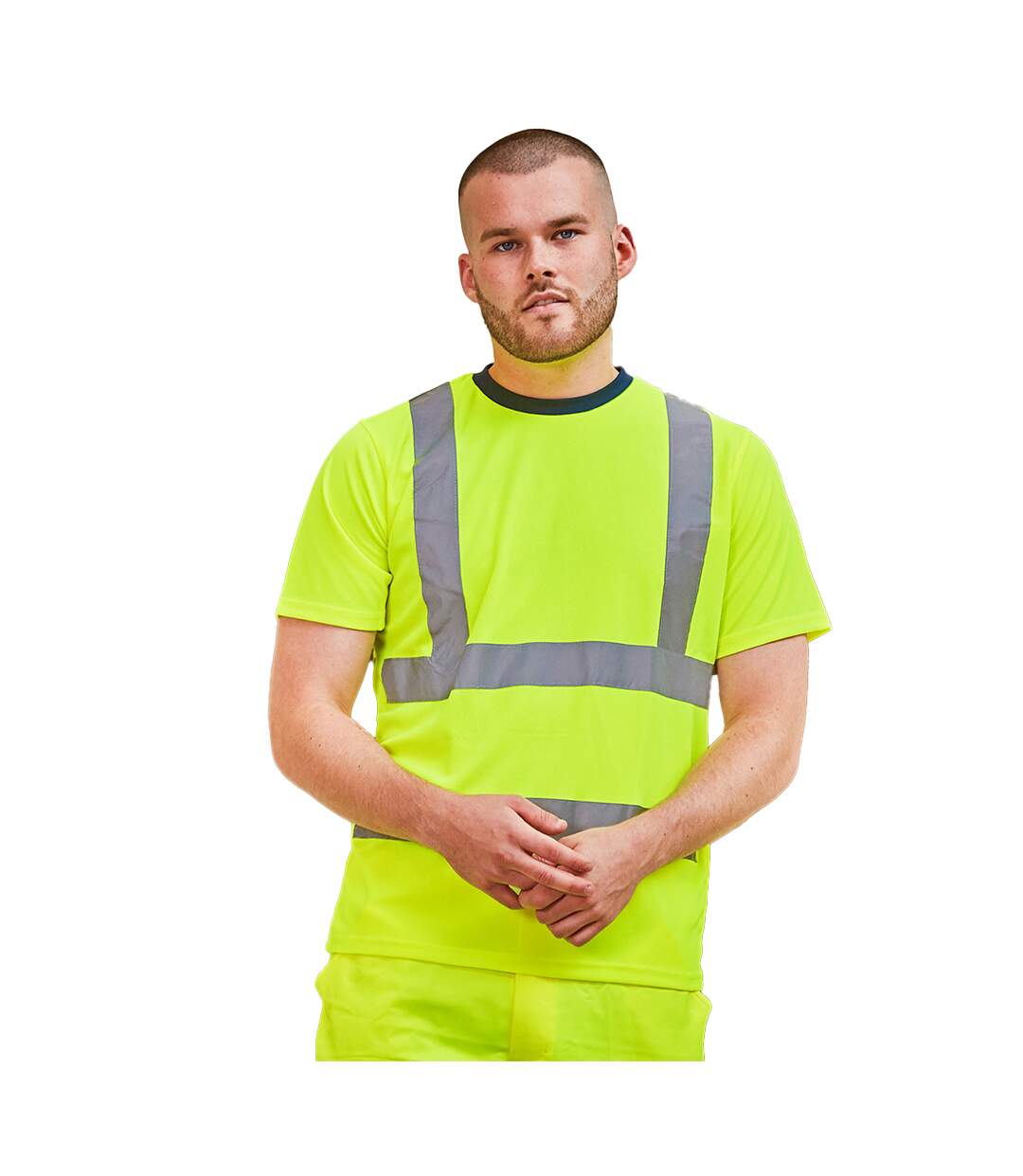 Mens high-vis t-shirt hi vis yellow/navy PRORTX-2